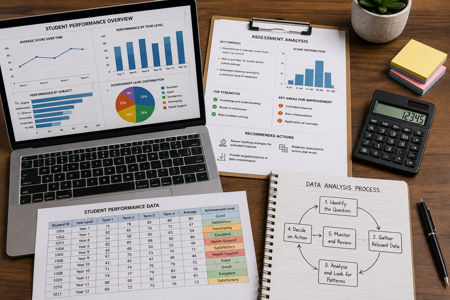Showing how to analyse student performance data